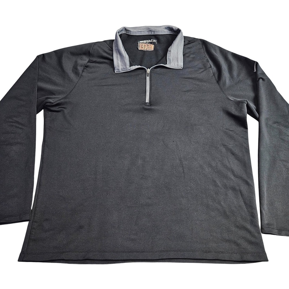 Nike Golf Quarter Zip Pullover XL Black Wheaties‎ Athletic Lightweight Jacket